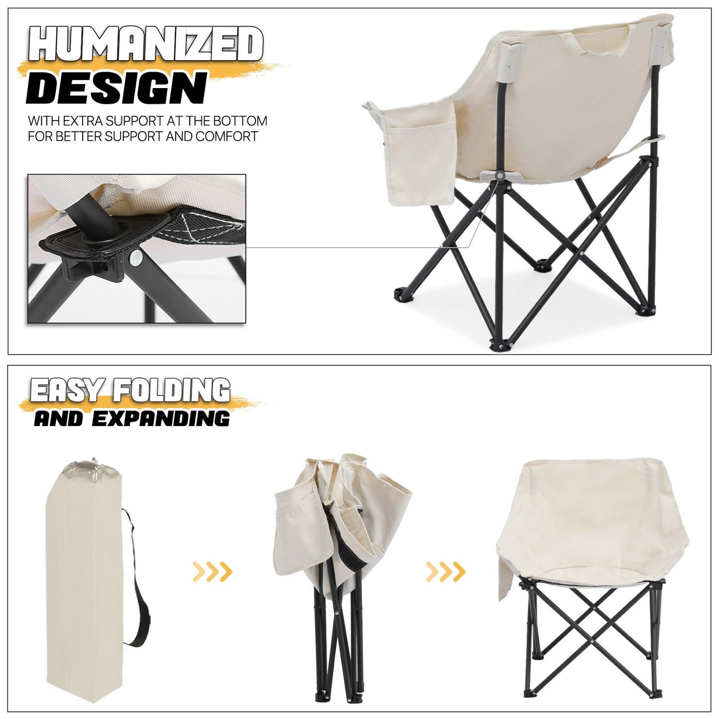 Folding Camping Chair -with Storage Side Pocket