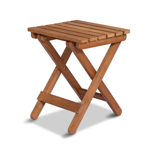 Square Folding Stool - Wood - Brown