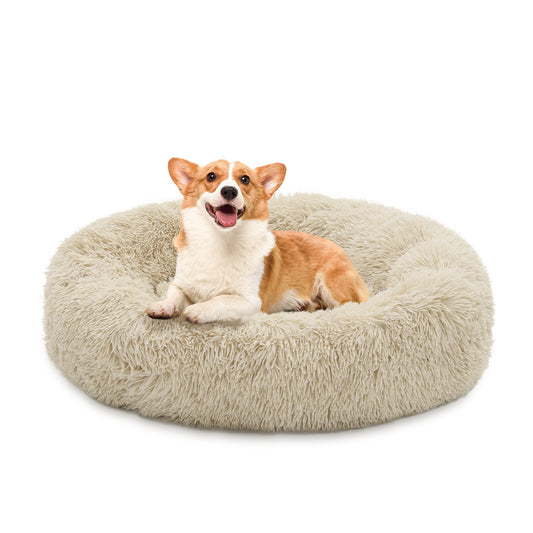 Pet Bed - Round - 31'' Diameter - Long Plush - Machine Washable