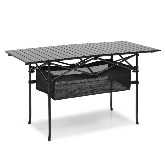 Folding Camping Table 46.5"x21.5"x26" - with Extra Storage Space