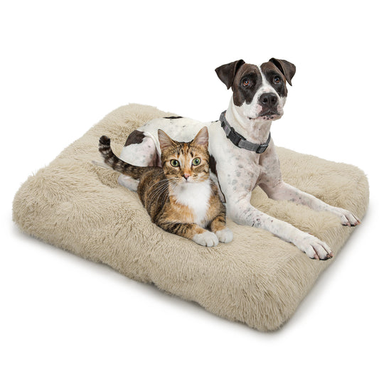 Pet Bed - Rectangle - 40.5'' Length - Long Plush - Machine Washable