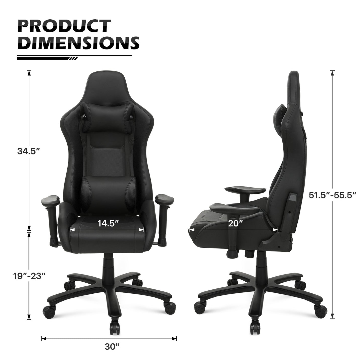 Gaming Chair w/Lumbar Support & Headrest #006 – MoNiBloom