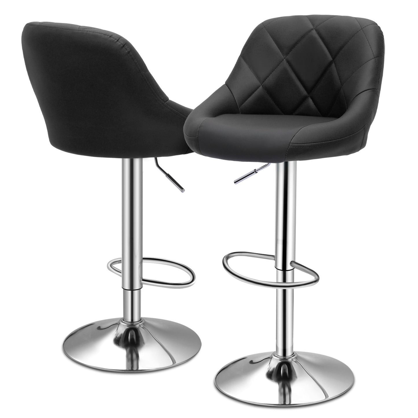 2x Swivel Adjustable Bar Stool Leather Modern Counter Height Dining Chair