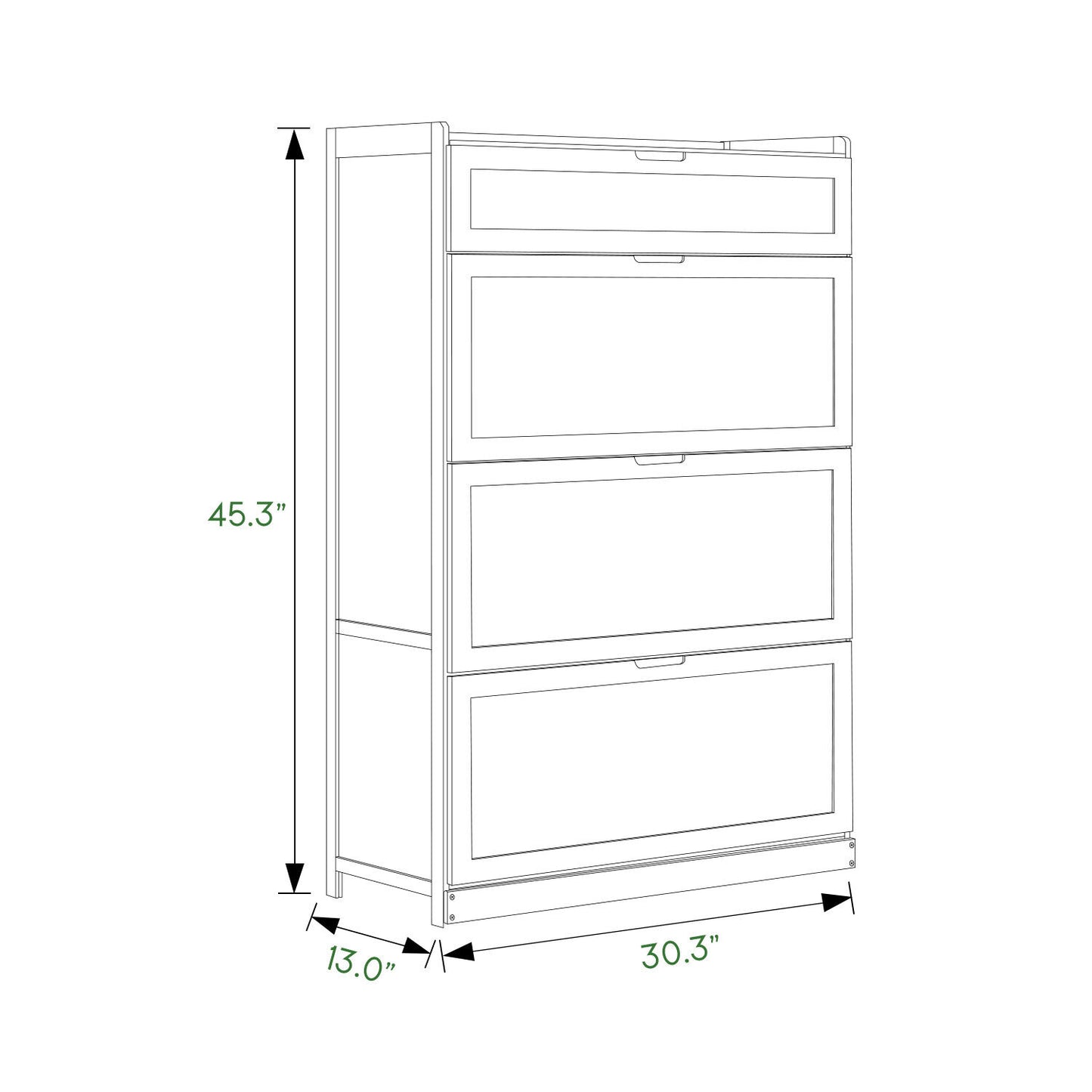 Drop Down Door Entryway Shoe Cabinet - 32" - Brown