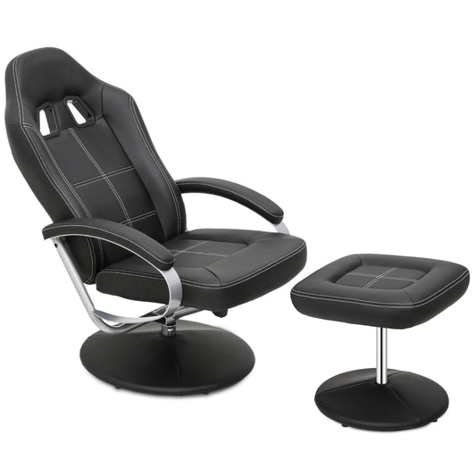 Gaming Chair with Ottoman - PU Leather