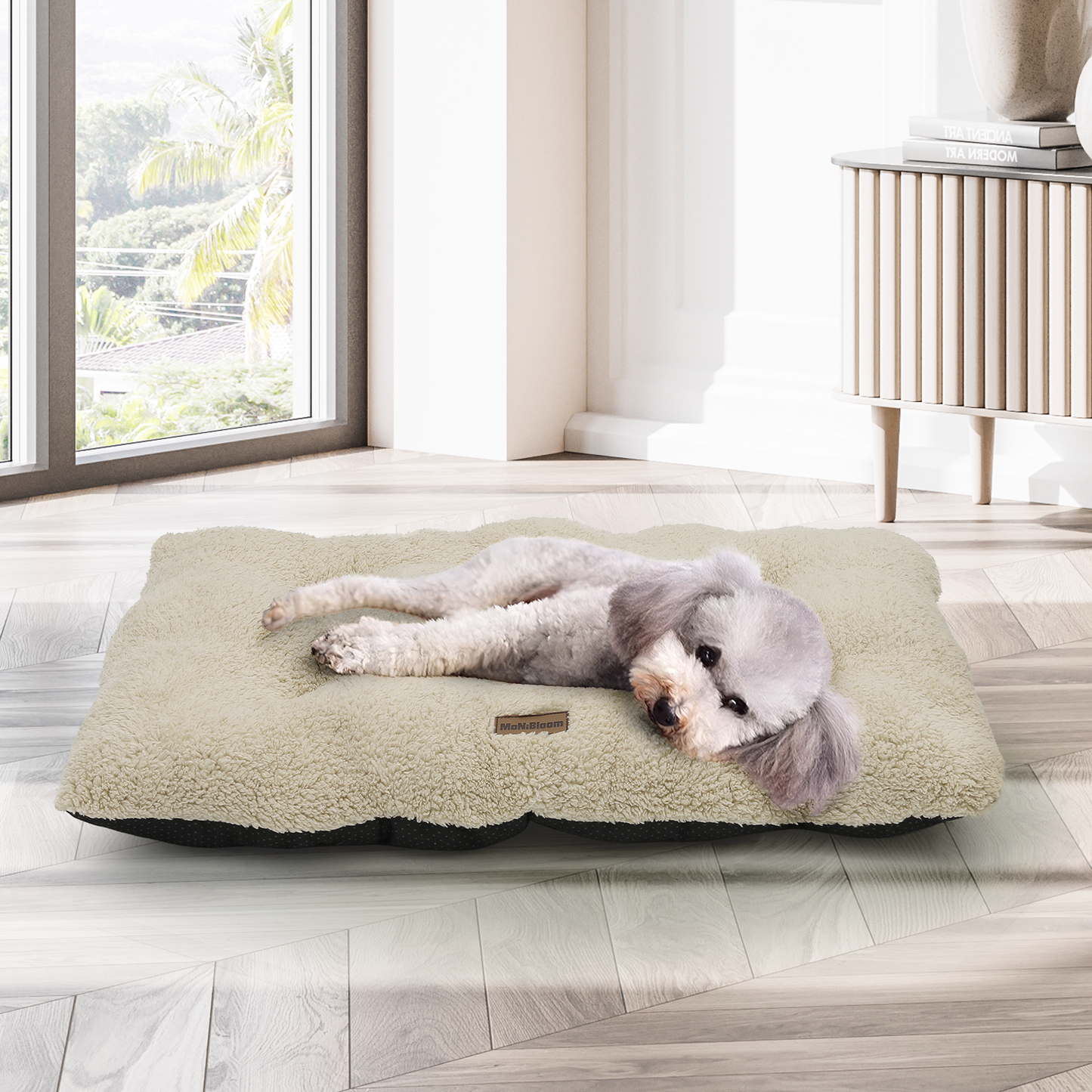 Pet Bed - Rectangle - 28'' Length - Short Plush - Machine Washable