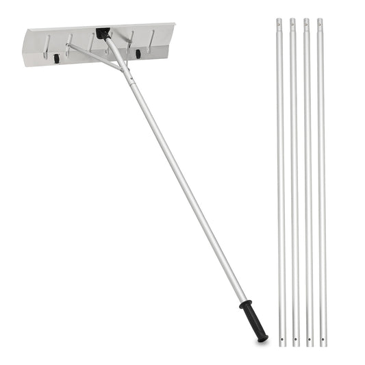 Roof Snow Rake - 4.8 to 20 FT Height - Silver