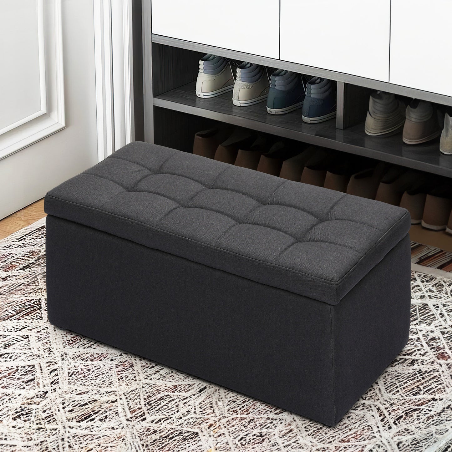 Storage Ottoman Bench Lift Top Footrest Stool End of Bed Upholstered Seat