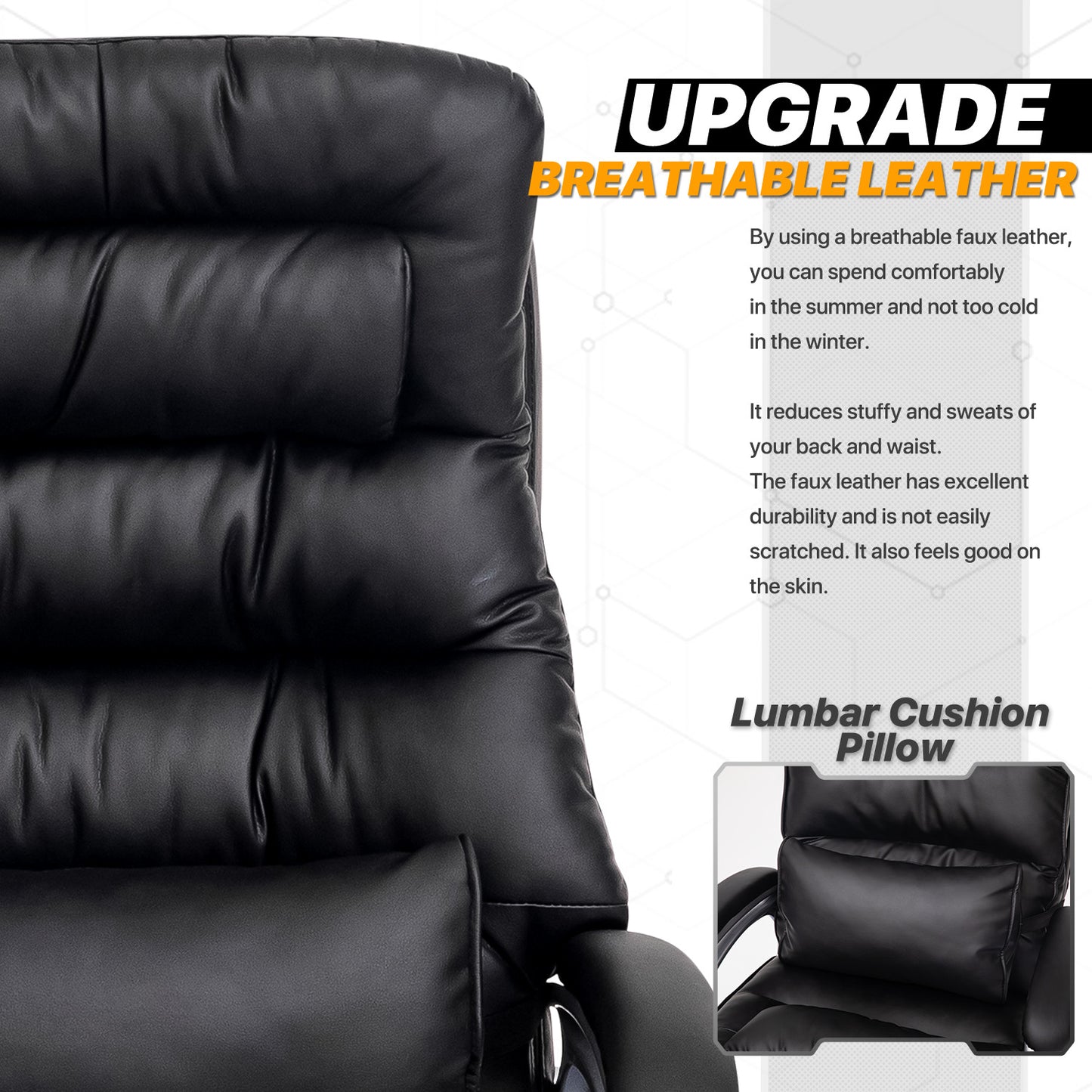 Faux Leather Executive Chair with Lumbar Support