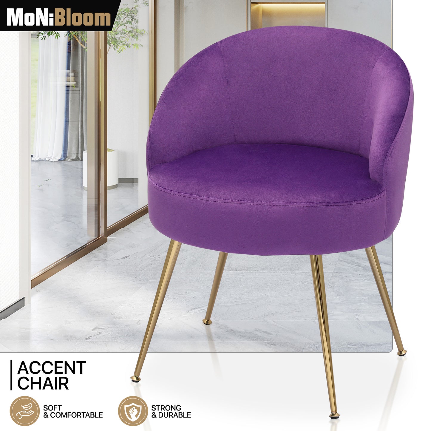 Modern Tufted Velvet Upholstered Accent Chair