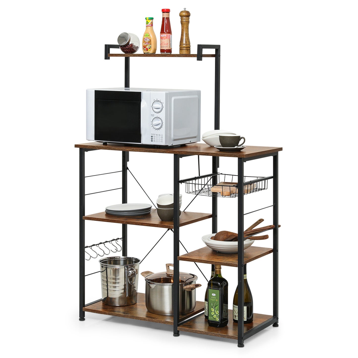 Kitchen Baker's Rack 35.5"x16"x52" - with Movable Basket