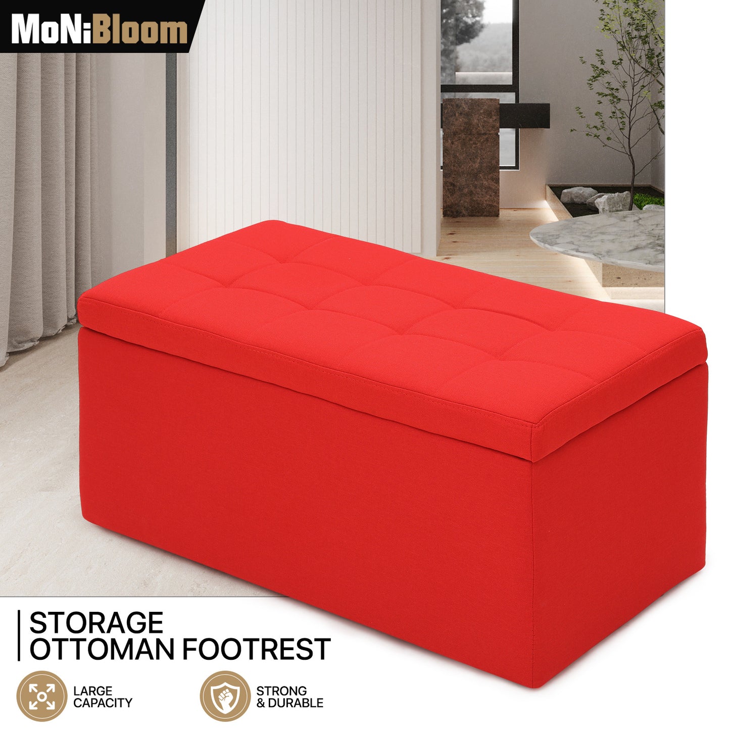 Storage Ottoman Bench Lift Top Footrest Stool End of Bed Upholstered Seat