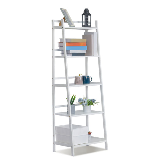 Simplified Trapezoid Multi-Functional Flower Plant Rack - 5 Tier - White
