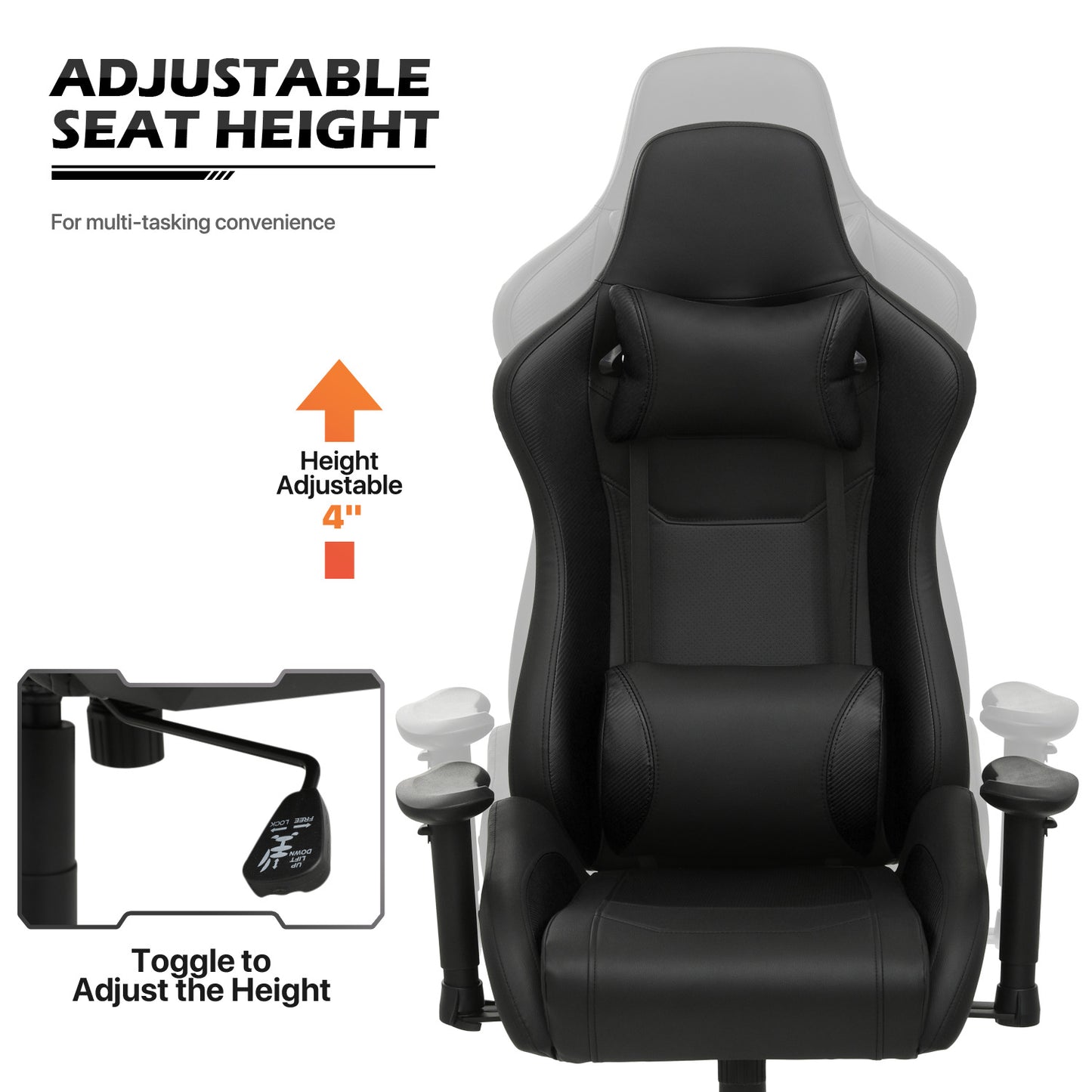 Gaming Chair w/Lumbar Support & Headrest #006 – MoNiBloom