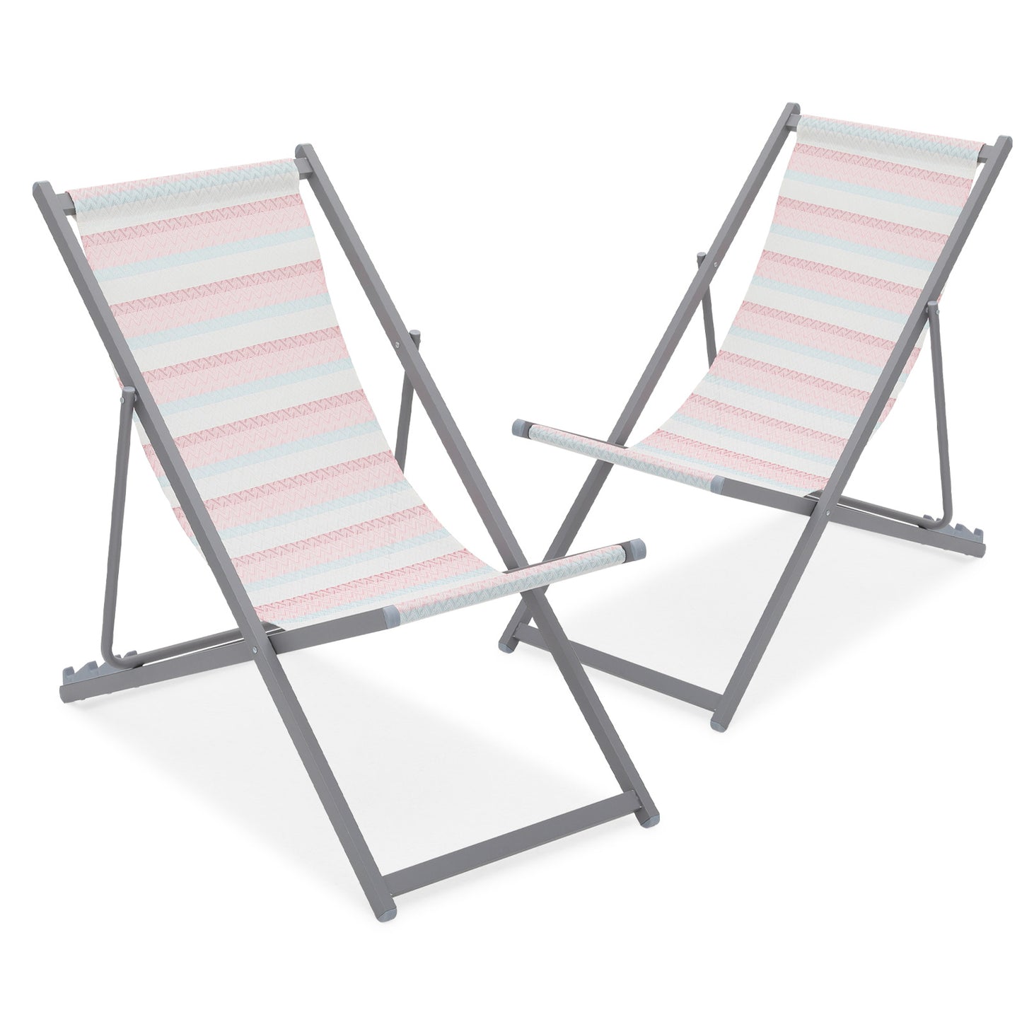 Reclinable Foldable Beach Sling Chair - Teslin Fabric Seat