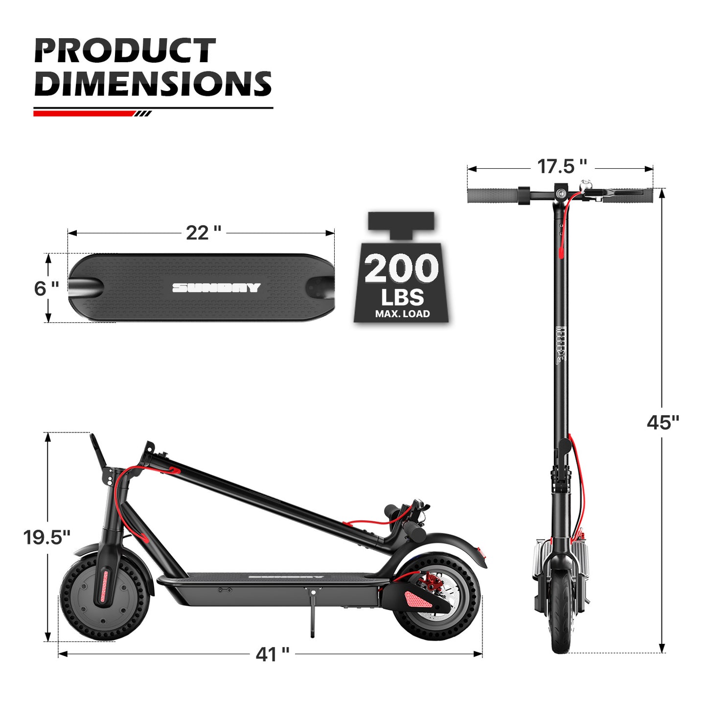 Electric Scooter - 36V, 12.5A, Black