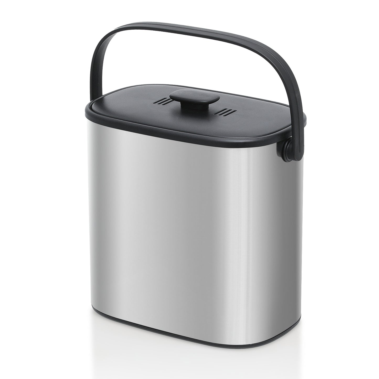5L Hanging Trash Bin - Stainless Steel - With Lid