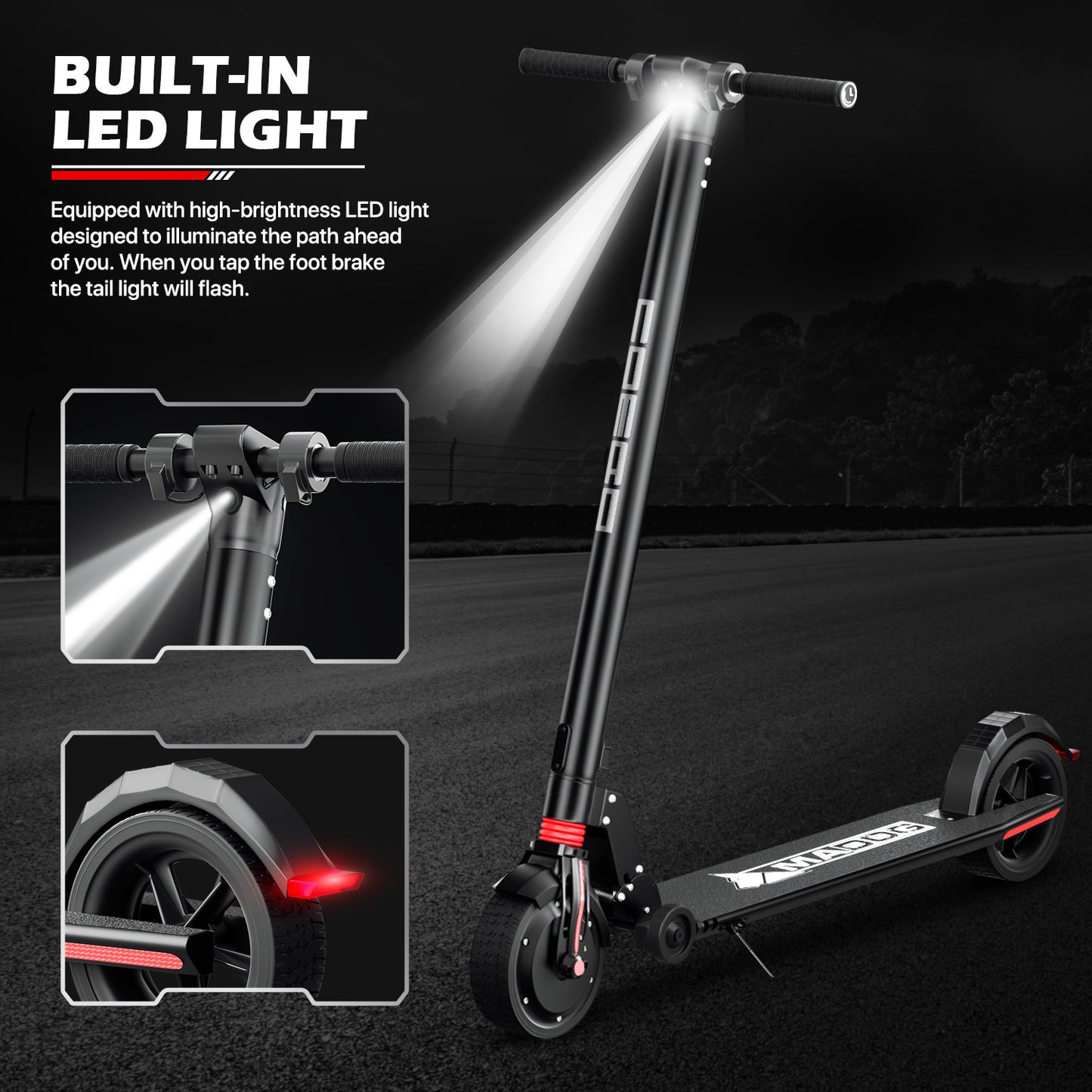 Electric Scooter - 36V, 6.0A, Black