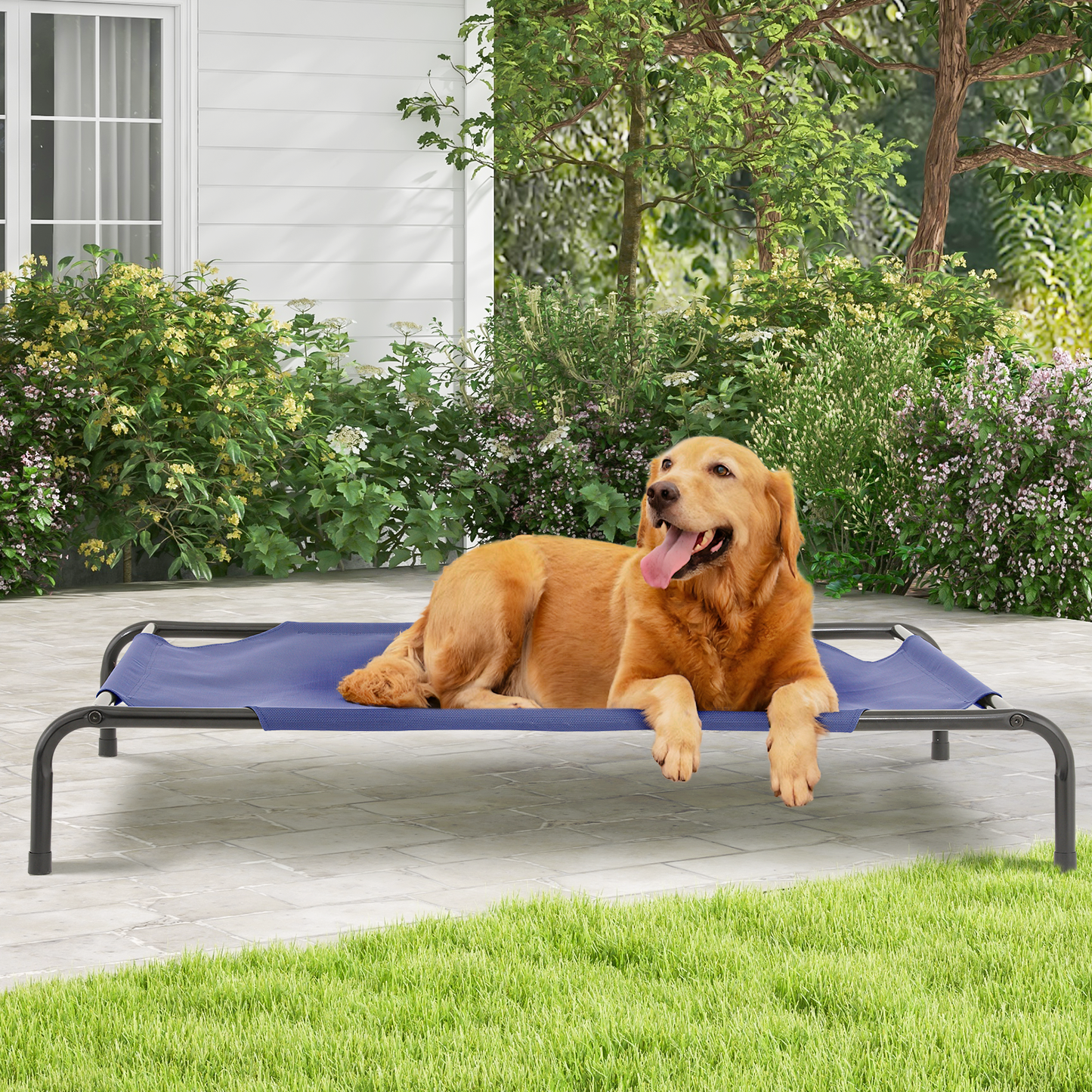 Elevated Dog Bed - Non-Slip Cooling Pet Bed - 49.5'' Length